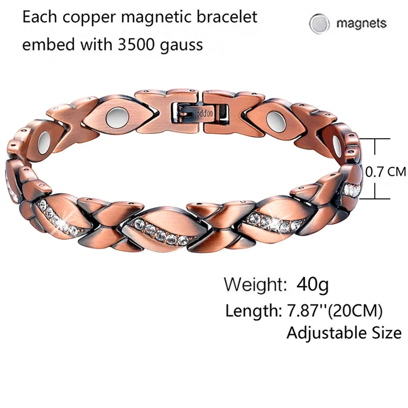 Women Pure Copper Magnetic Bracelet