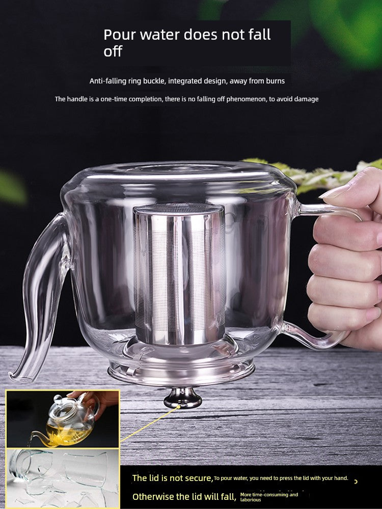 Glass Teapot Water Kettle Punch Tea Cooker
