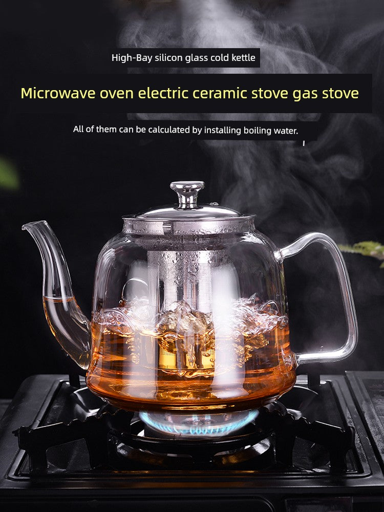 Glass Teapot Water Kettle Punch Tea Cooker